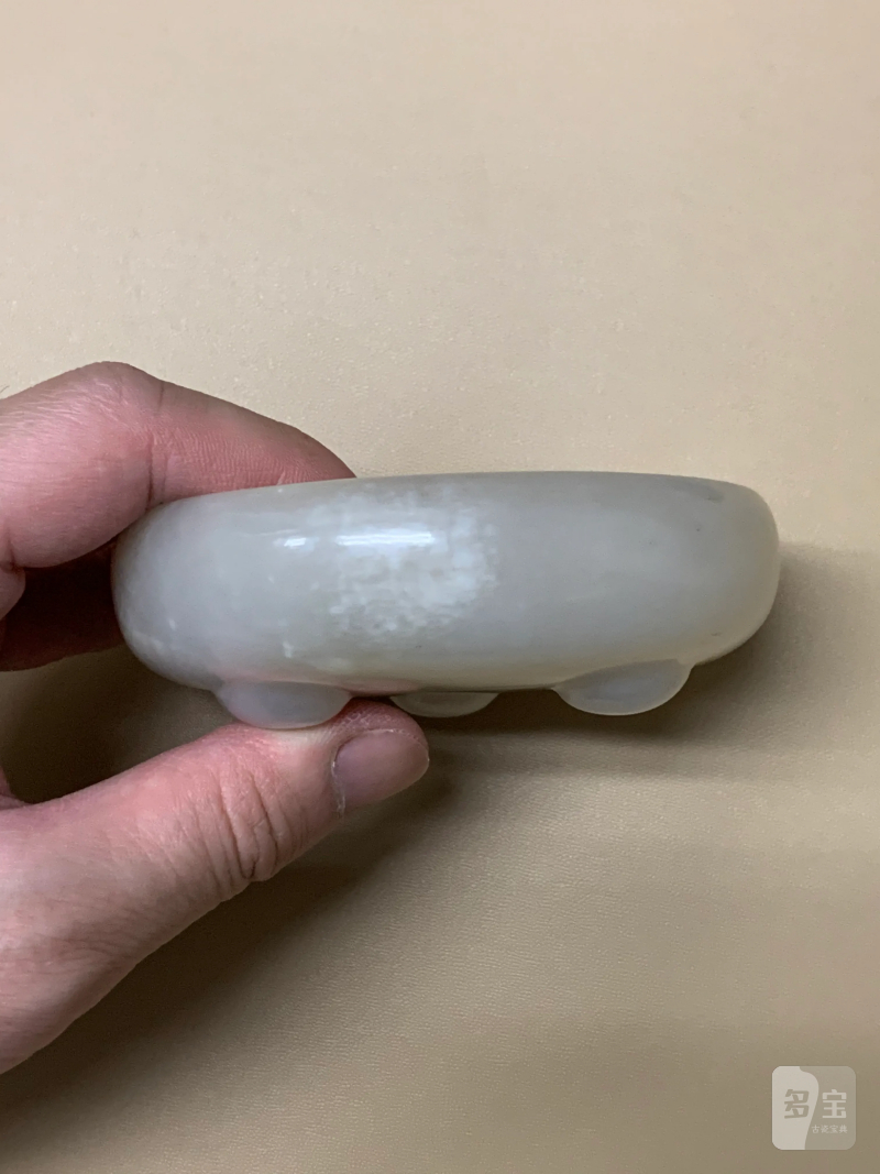 清 白玉吉庆有余纹圆形水洗 - 图6